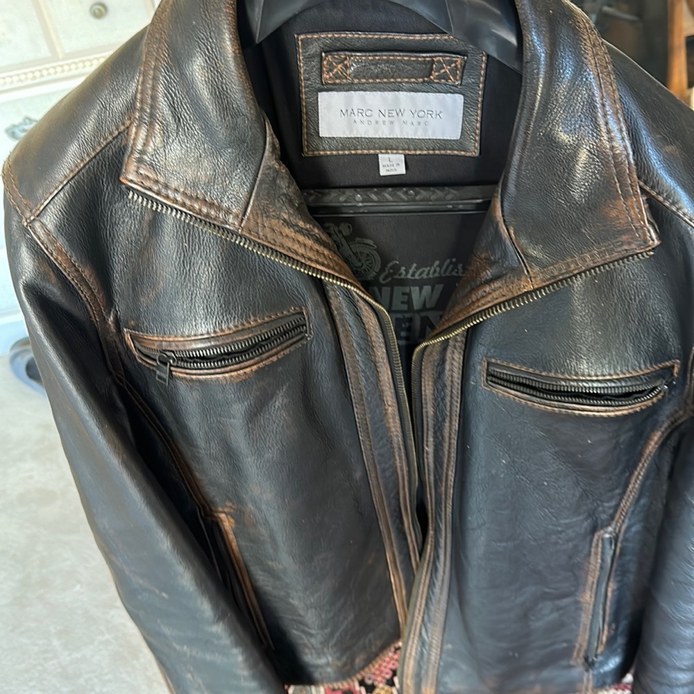 Mark New York heavy thick leather jacket